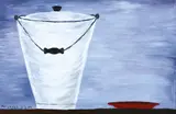 Compost Bucket and Cat Plate by Dick Frizzell, oil on board, offered Nov 2009