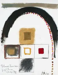Black Rainbow by Ralph Hotere, oilstick and pastel on paper, sold Nov 2009