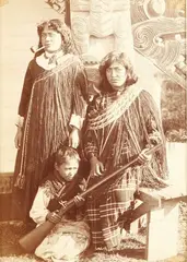 James Valentine, Untitled - Portrait of Three Maori, albumen print