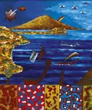 Alan Taylor, Waitemata Harbour and Rangitoto Island circa 1350 AD