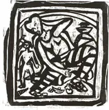Nigel Brown, A Mother's Anxiety, woodcut, 3/10