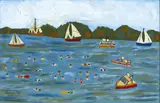 Yvonne Colema, On the Harbour, oil on board