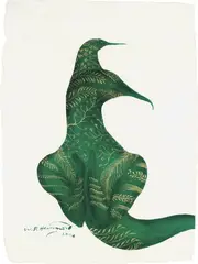 Untitled - Bird Study by Bill Hammond, acrylic and watercolour on paper, offered Jul 2009