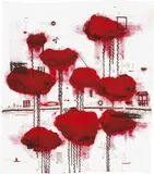 John Pule, Nofotatu Moru Tukulagi, ink and acrylic on unstretched canvas