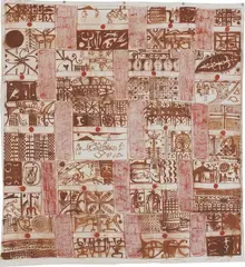 John Pule, Momoko, oil on unstretched canvas