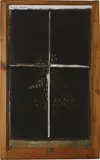 Ralph Hotere, Black Window: Towards Aramoana, oil on board in colonial sash window frame