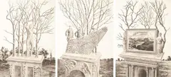 William Dunning, Antipodean Embranchment, charcoal and acrylic wash on paper, triptych