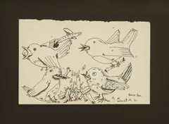 Samantha Mitchell, Black Box, ink and collage on paper