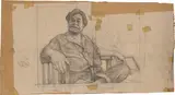 Murray Webb, Study of Hone Tuwhare, graphite on paper with collage