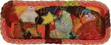 Lily Laita, Kuiri Morning has Broken, acrylic on found wicker tray