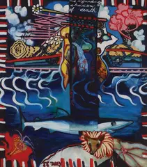 Jacqueline Fahey, This Expanding Shadow of Death, oil on board