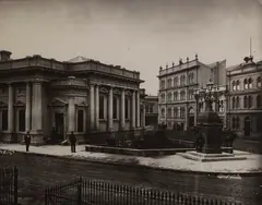 James Bragge, John Martin's Fountain, Corner Featherston Street and Lambton Quay, gelatin silver print (posthumous)