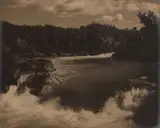 George Chance, Aratiatia Rapids - Near Taupo, gelatin silver print exposed through a textured screen