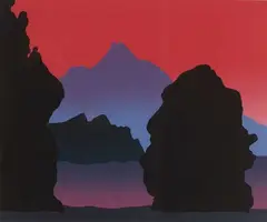 Untitled - Coastal View by Michael Smither, screenprint, 18/39, sold Apr 2009