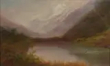 J. C Veitch, A View of Mount Cook from Lake Matheson, oil on board
