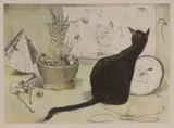 Graham Cornwell, The Black Cat, lithograph, 6/13