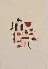 Primitives by Richard Killeen, acrylic on paper, offered Apr 2009