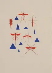 Richard Killeen, Untitled - Insects and Triangles, acrylic on paper