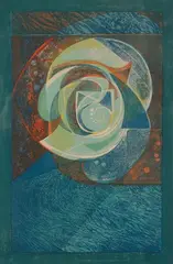 Eileen Mayo, Genesis, woodblock, 4/20