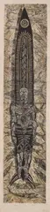 Michel Tuffery, Tama Tusi Tusi, woodcut on fibre paper, 1/10