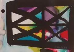 Untitled - Grid by Allen Maddox, ink and watercolour on paper, sold Apr 2009