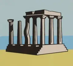 Wong Sing Tai, Temple of Apollo, screenprint, 3/100