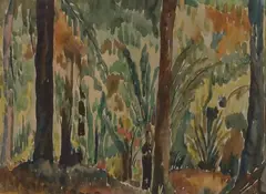 Jack Crippen, Untitled - Bush Scene, watercolour