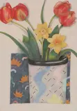 Pamela Wolfe, Still Life with Tulips and Daffodils, pastel on paper