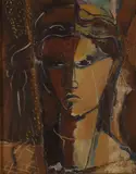 L. Maftei, Untitled - Portrait, oil on card