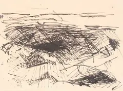 North from Mt. Atkinson by Colin McCahon, ink on paper, sold Apr 2009
