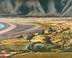 Motu Maraenui by Stanley Palmer, oil on linen, sold Apr 2009