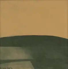 Colin McCahon, South Canterbury, polyvinyl acetate and sand on board