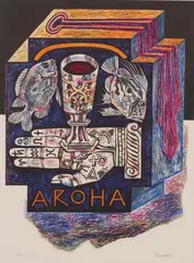 Aroha by Robert Ellis, lithograph, 27/50, sold Dec 2008