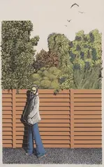 Clive Humphries, Out by the Fence, screenprint, 11/20