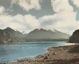 F. S Grauf, The Outlet, Lake Manapouri, hand-coloured photograph