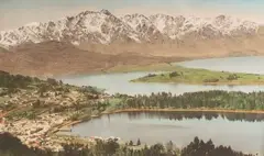Remarkables from Queenstown by S. G Hall, hand-coloured photograph, sold Dec 2008