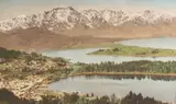 S. G Hall, Remarkables from Queenstown, hand-coloured photograph