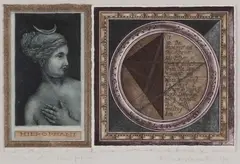 Wendy Griffin, Hierophant, mezzotint and collage, 1/3