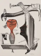 Bill Hammond, Untitled - Figure Study, acrylic and ink on paper