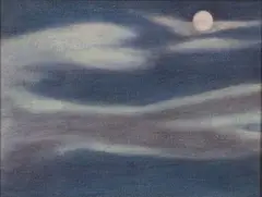 Richard McWhannell, Moon, Freeman's Bay, Auckland, oil on canvasboard