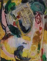Phillip Trusttum, Untitled - Abstract, oil and watercolour on paper