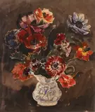 Eric Lee-Johnson, Still Life with Poppies, watercolour