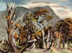Eric Lee-Johnson, The Dead Forest, watercolour
