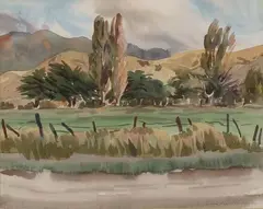 Eric Lee-Johnson, Northland Landscape with Stream, watercolour