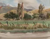 Eric Lee-Johnson, Northland Landscape with Stream, watercolour