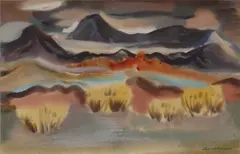 Eric Lee-Johnson, The Volcanic Plateau, watercolour