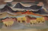 Eric Lee-Johnson, The Volcanic Plateau, watercolour