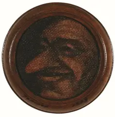 Tony Fomison, The Jester, oil on jute in original oak frame