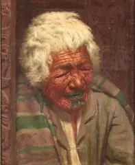 C. F. Goldie, Ahinata te Rangitautini, oil on wood panel