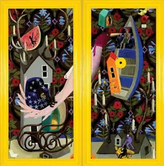 Andrew McLeod, Bird, oil on canvas, diptych
